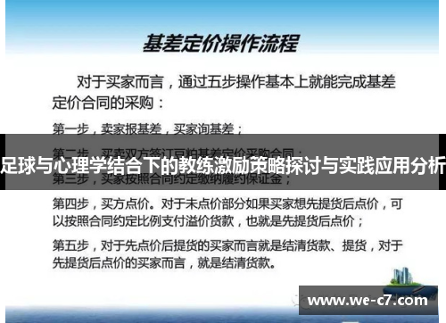 足球与心理学结合下的教练激励策略探讨与实践应用分析